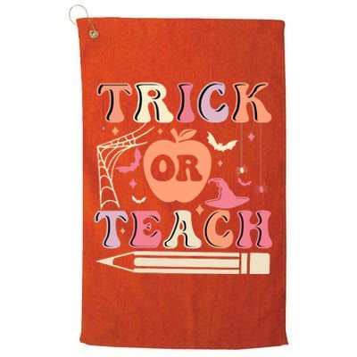 Trick Or Teach Funny Teacher Halloween Platinum Collection Golf Towel