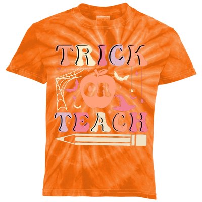 Trick Or Teach Funny Teacher Halloween Kids Tie-Dye T-Shirt