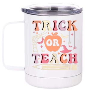 Trick Or Teach Funny Teacher Halloween 12 oz Stainless Steel Tumbler Cup