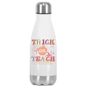 Trick Or Teach Funny Teacher Halloween Stainless Steel Insulated Water Bottle