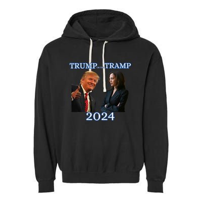 Trump Or The Tramp 2024 Vote For Trump Trump Vance Election Garment-Dyed Fleece Hoodie