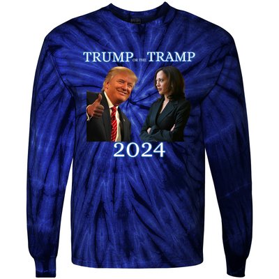 Trump Or The Tramp 2024 Vote For Trump Trump Vance Election Tie-Dye Long Sleeve Shirt