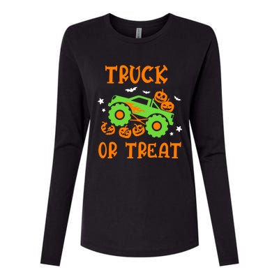 Truck Or Treat Truck Pumpkin Halloween Costume Truck Gift Womens Cotton Relaxed Long Sleeve T-Shirt