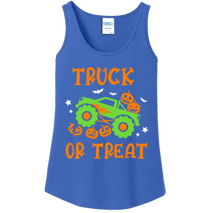 Truck Or Treat Truck Pumpkin Halloween Costume Truck Gift Ladies Essential Tank