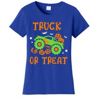 Truck Or Treat Truck Pumpkin Halloween Costume Truck Gift Women's T-Shirt