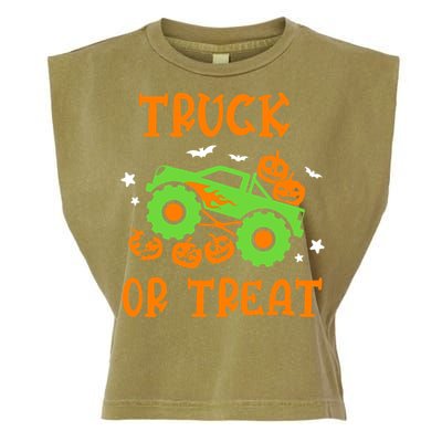 Truck Or Treat Truck Pumpkin Halloween Costume Truck Gift Garment-Dyed Women's Muscle Tee