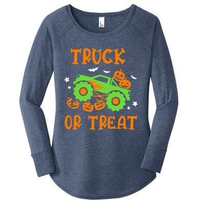 Truck Or Treat Truck Pumpkin Halloween Costume Truck Gift Women's Perfect Tri Tunic Long Sleeve Shirt