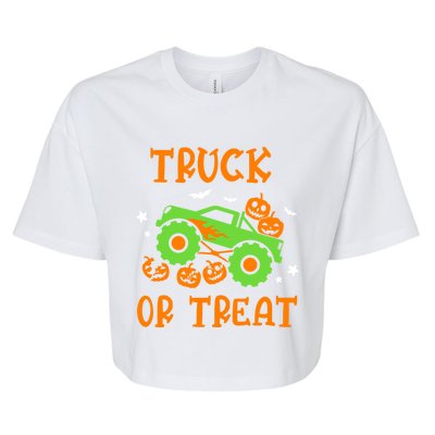 Truck Or Treat Truck Pumpkin Halloween Costume Truck Gift Bella+Canvas Jersey Crop Tee