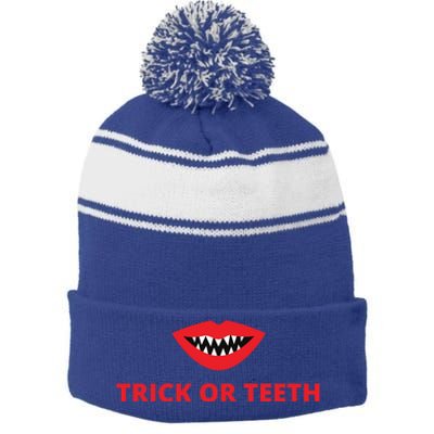 Trick Or Treat Halloween Vampire Teeth Vampire Fangs Meaningful Gift Stripe Pom Pom Beanie