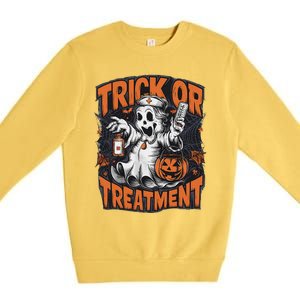 Trick Or Treatment Halloween Nurse Squad Autumn October Premium Crewneck Sweatshirt