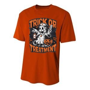 Trick Or Treatment Halloween Nurse Squad Autumn October Performance Sprint T-Shirt