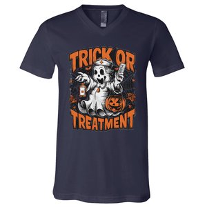 Trick Or Treatment Halloween Nurse Squad Autumn October V-Neck T-Shirt