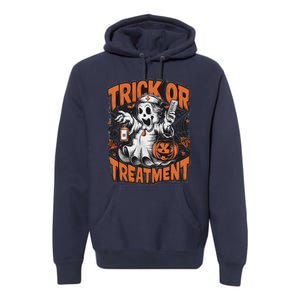 Trick Or Treatment Halloween Nurse Squad Autumn October Premium Hoodie