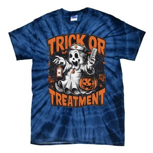 Trick Or Treatment Halloween Nurse Squad Autumn October Tie-Dye T-Shirt