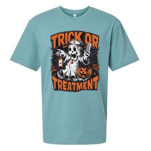 Trick Or Treatment Halloween Nurse Squad Autumn October Sueded Cloud Jersey T-Shirt