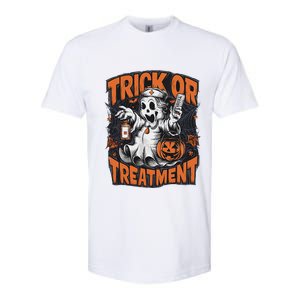 Trick Or Treatment Halloween Nurse Squad Autumn October Softstyle CVC T-Shirt