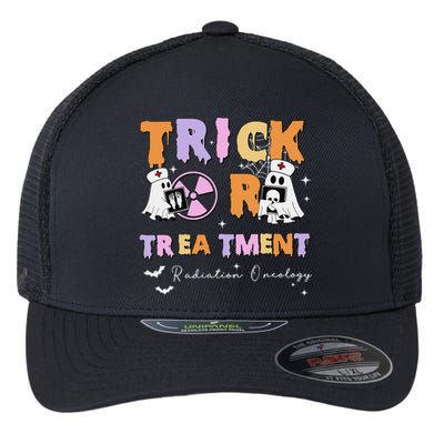 Trick Or Treatment Radiation Oncology Rad Therapy Halloween Flexfit Unipanel Trucker Cap