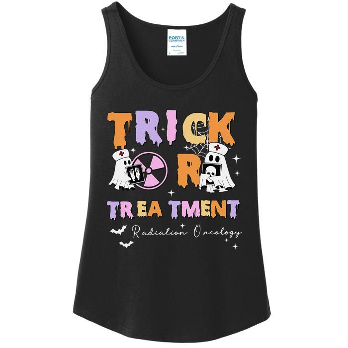 Trick Or Treatment Radiation Oncology Rad Therapy Halloween Ladies Essential Tank