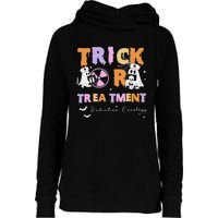 Trick Or Treatment Radiation Oncology Rad Therapy Halloween Womens Funnel Neck Pullover Hood