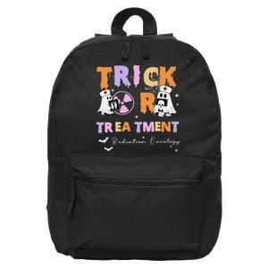 Trick Or Treatment Radiation Oncology Rad Therapy Halloween 16 in Basic Backpack