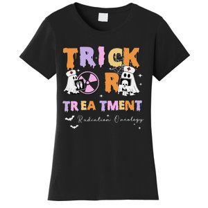 Trick Or Treatment Radiation Oncology Rad Therapy Halloween Women's T-Shirt