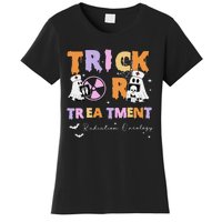 Trick Or Treatment Radiation Oncology Rad Therapy Halloween Women's T-Shirt