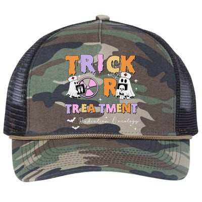 Trick Or Treatment Radiation Oncology Rad Therapy Halloween Retro Rope Trucker Hat Cap