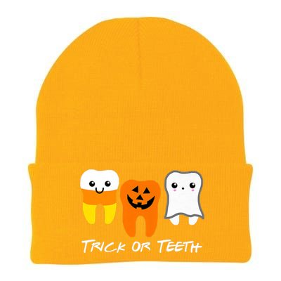 Trick Or Teeth Cute Dental Halloween Hygienist Dentist Rdh Gift Knit Cap Winter Beanie