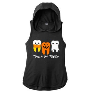 Trick Or Teeth Cute Dental Halloween Hygienist Dentist Rdh Gift Ladies PosiCharge Tri-Blend Wicking Draft Hoodie Tank