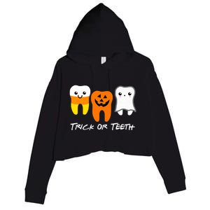 Trick Or Teeth Cute Dental Halloween Hygienist Dentist Rdh Gift Crop Fleece Hoodie