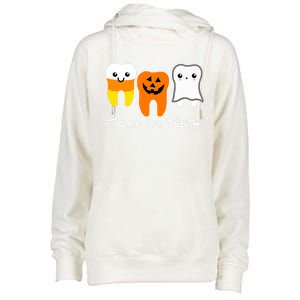 Trick Or Teeth Cute Dental Halloween Hygienist Dentist Rdh Gift Womens Funnel Neck Pullover Hood