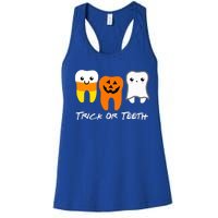 Trick Or Teeth Cute Dental Halloween Hygienist Dentist Rdh Gift Women's Racerback Tank