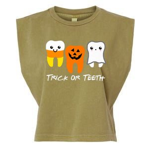 Trick Or Teeth Cute Dental Halloween Hygienist Dentist Rdh Gift Garment-Dyed Women's Muscle Tee