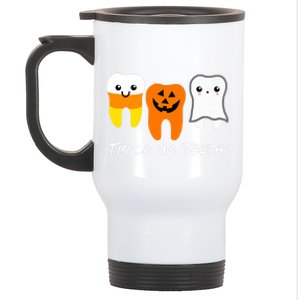 Trick Or Teeth Cute Dental Halloween Hygienist Dentist Rdh Gift Stainless Steel Travel Mug