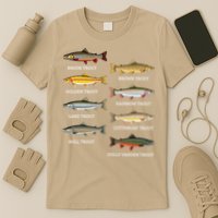 Types Of Trout Fish Trout Species Chart Ichthyology Guide T-Shirt