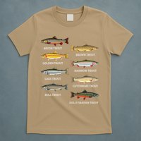 Types Of Trout Fish Trout Species Chart Ichthyology Guide T-Shirt