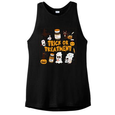 Trick Or Treatment Halloween Nurse Retro Vintage Clothing Ladies PosiCharge Tri-Blend Wicking Tank