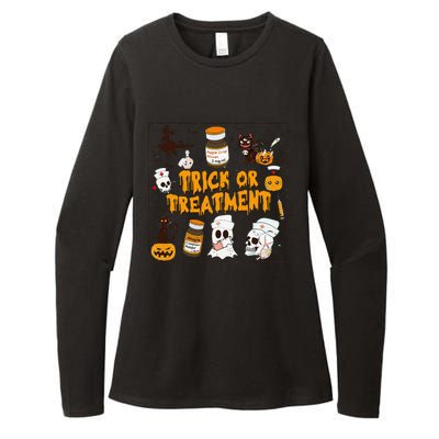 Trick Or Treatment Halloween Nurse Retro Vintage Clothing Womens CVC Long Sleeve Shirt