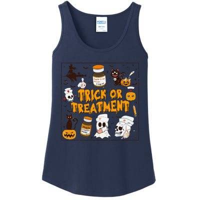 Trick Or Treatment Halloween Nurse Retro Vintage Clothing Ladies Essential Tank