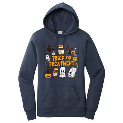 Trick Or Treatment Halloween Nurse Retro Vintage Clothing Women's Pullover Hoodie