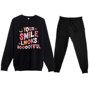 Trick Or Treat Brush Your Teeth Halloween Dentist Premium Crewneck Sweatsuit Set