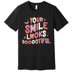 Trick Or Treat Brush Your Teeth Halloween Dentist Premium T-Shirt