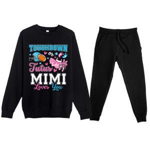 Touchdown Or Tutus Mimi Loves You Cute Gender Reveal Meaningful Gift Premium Crewneck Sweatsuit Set