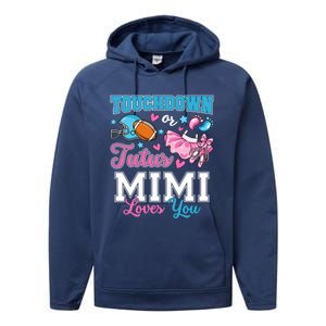 Touchdown Or Tutus Mimi Loves You Cute Gender Reveal Meaningful Gift Performance Fleece Hoodie