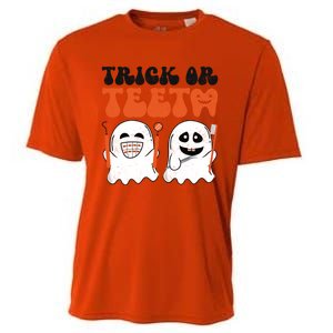 Trick Or Teeth Dental Cute Spooky Dentist Halloween Costume Gift Cooling Performance Crew T-Shirt