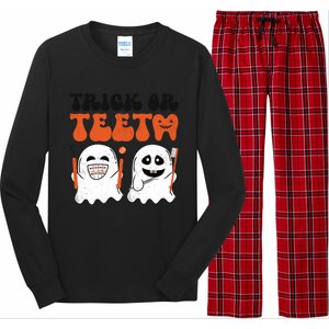 Trick Or Teeth Dental Cute Spooky Dentist Halloween Costume Gift Long Sleeve Pajama Set