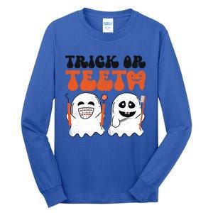 Trick Or Teeth Dental Cute Spooky Dentist Halloween Costume Gift Tall Long Sleeve T-Shirt