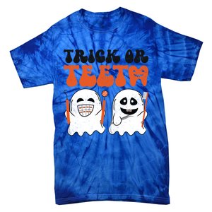 Trick Or Teeth Dental Cute Spooky Dentist Halloween Costume Gift Tie-Dye T-Shirt