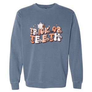 Trick Or Teeth Dentist Halloween Spooky Dental Hygienist Gift Garment-Dyed Sweatshirt