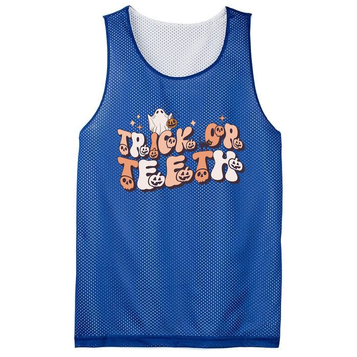 Trick Or Teeth Dentist Halloween Spooky Dental Hygienist Gift Mesh Reversible Basketball Jersey Tank